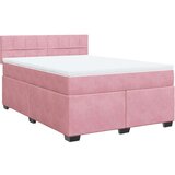  Krevet s oprugama i madracem ružičasti 140x190 cm baršunasti | shoptok.hr