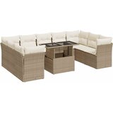 Maison Chic Seti vrtnega pohištva - Vrtna garnitura - Vrtni pohištvo set 10-delna z blazinami bež poli ratan, (21820306) | Shoptok.si