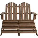 Maison Chic Vrtni Stoli - Stol za vrt Adirondack za 2 osebi z naslonom za noge rjav JS631, (21878230) Cene