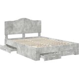  Konstrukcija postelje z vzglavjem Betonsko siva 150 x 200 cm, (5000102440) | Shoptok.si