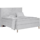 POSTELJA BOXSPRING 160 cm x 200 cm , tekstil svetlo siva