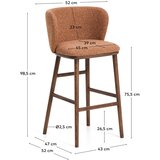 Kave Home Podstavljena barska stolica boja terakote (visine sjedala 75 cm) Ciselia – | shoptok.hr