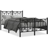 vidaXL Metalni okvir kreveta uzglavlje i podnožje crni 120x190 cm | shoptok.hr