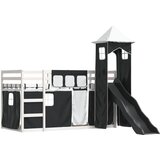 The Living Store Pograd s toboganom in zavesami bel in črn 90x190 cm - Pograd, (21625321) | Shoptok.si