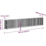  Gabionska povišena gredica od pocinčanog željeza 540x50x100 cm | shoptok.hr