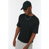 Trendyol Black Men's Boxy Fit Crew Neck Short Sleeve T-Shirt Cene