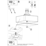 Nice Lamps Crna stropna svjetiljka sa staklenim sjenilom/s tekstilnim sjenilom 45x45 cm Kortez – | shoptok.hr