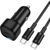 Borofone BZ34A avtopolnilec PD 20W QC 3.0 s kablom Type C - Type C 1m - črn | Shoptok.si