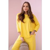 Kesi Włoski Cotton sweatshirt pants set yellow | Shoptok.si