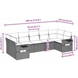  7-dijelni set vrtnih sofa svjetlosivi od poliratana | shoptok.hr