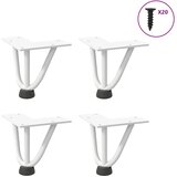  Noge s ukosnicama za stolić za kavu 4 kom. bijele 10 cm, puni čelik | shoptok.hr