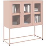 vidaXL Komoda ružičasta 100,5x39x107 cm hladno valjani čelik | shoptok.hr