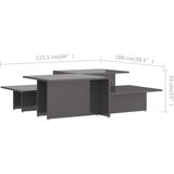  Stolići za kavu 2 kom sjajni sivi 111,5x50x33 konstruirano drvo | Eponuda.ba