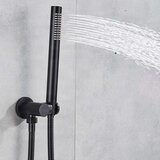 EYN Črni podometni tuš sistem - dva izhoda | Črna prha BP1225 — 25 cm | Shoptok.si