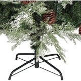  Osvijetljeno božićno drvce i šiške zeleno-bijelo 195 cm PVC/PE | shoptok.hr