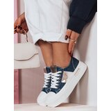 DStreet Trampki damskie na platformie TRENDIS jeansowe | ePonuda.com