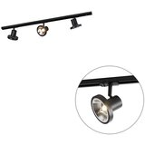 QAZQA Modern railsysteem met 3 spots zwart 1-fase 100 cm - Iconic Jeany Cene