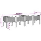  Vrtna sadilica s nogama plava siva 160 x 40 x 42 cm PP | Eponuda.ba