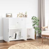  Komoda bijela 91 x 29,5 x 75 cm od konstruiranog drva | shoptok.hr