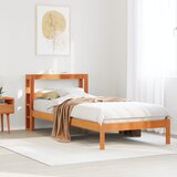  Okvir kreveta s uzglavljem voštano smeđi 100x200 cm od borovine | shoptok.hr