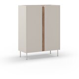 Marckeric Kremno bela/naravna omarica v hrastovem dekorju 90x120x40 cm Lucile – | Shoptok.si