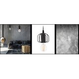 Toolight stropna viseća svjetiljka crna loft APP595-1CP | shoptok.hr