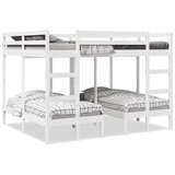 vidaXL Trostruki okvir kreveta na kat bijeli 160x200/80x160cm borovina | shoptok.hr