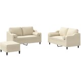  3-dijelni set sofa s jastucima krem od mikrovlakana | Eponuda.ba