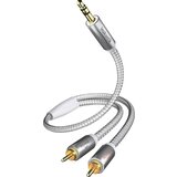 Inakustik 00410003 cinch / klinker avdio priključni kabel [2x moški cinch konektor - 1x 3\,5 mm banana moški konektor] 3.00 m bela\, srebrna pozlačeni konektorji, (20431583) Cene