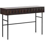 Unique Furniture Temno rjava stranska mizica z mizno ploščo v hrastovem dekorju 39x117 cm Latina – | Shoptok.si