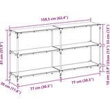  Stolić s prozirnom staklenom površinom 158,5x30x81 cm čelik | shoptok.hr