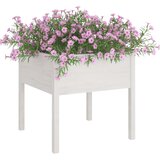  Vrtne sadilice 2 kom bijele 70 x 70 x 70 cm od masivne borovine | Eponuda.com
