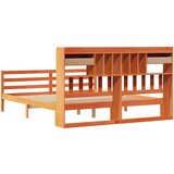 vidaXL Knjižna postelja brez vzmetnice vošč. rjava 200x200 cm borovina | Shoptok.si