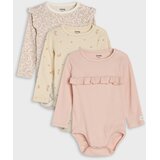 Sinsay Pamučni bodi s cvjetnim motivom i volanima 3 pack | shoptok.hr