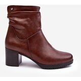 Sergio Leone Women's Ruched Booties On Heel Brown Liriam | ePonuda.com