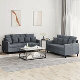  2-dijelni set sofa s jastucima tamnosivi baršunasti | shoptok.hr