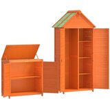  2-dijelni set vrtnog spremišta za alat smeđi masivna borovina | shoptok.hr
