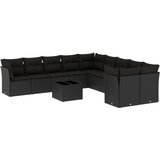  11-dijelni set vrtnih sofa od poliratana s jastucima crni | shoptok.hr