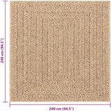  Tepih ZIZUR 240 x 240 cm s izgledom jute unutarnji i vanjski | shoptok.hr