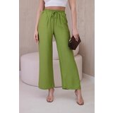 Kesi Wide viscose trousers olive Cijene