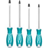 Total 4-dijelni set odvijača, CRV/ SL5.5X100mm/SL6.5X150mm/ PH1X100mm/ PH2X150mm (THT250604) | shoptok.hr