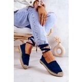 Kesi Tied Suede Espadrilles Navy Ismanne | shoptok.hr