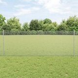 vidaXL Varjena žična ograja z 22 U stebrički Srebrna 0.8x50 m Jeklo Cene