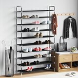  Stalak za cipele s 10 polica od metala i netkane tkanine crni | shoptok.hr
