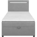 MID.YOU POSTELJA Z VZMETNICO 100 cm x 200 cm , tekstil, leseni material svetlo siva | Shoptok.si