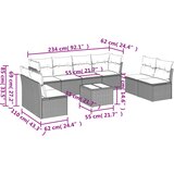  9-dijelni set vrtnih sofa od poliratana s jastucima svjetlosivi | shoptok.hr