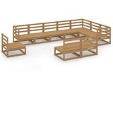  Vrtna sedežna garnitura 10-delna medeno rjava trdna borovina, (20973754) | Shoptok.si
