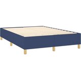vidaXL Box spring postelja z vzmetnico modra 140x200 cm blag | Shoptok.si