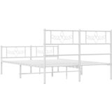  Metalni okvir kreveta uzglavlje i podnožje bijeli 140x200 cm | shoptok.hr