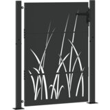 vidaXL Vrtna vrata Črna 105 x 125 cm Jeklo s prašnim premazom | Shoptok.si